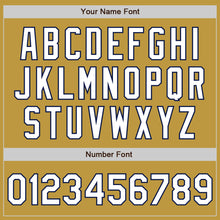 Загрузить изображение в средство просмотра галереи, Custom Old Gold Pinstripe White-Navy Authentic Fade Fashion Baseball Jersey