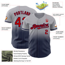 Charger l'image dans la galerie, Custom Gray Pinstripe Red-Navy Authentic Fade Fashion Baseball Jersey