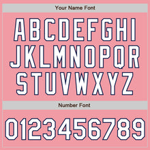 Загрузить изображение в средство просмотра галереи, Custom Medium Pink Pinstripe White-Navy Authentic Fade Fashion Baseball Jersey