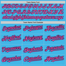 Загрузить изображение в средство просмотра галереи, Custom Sky Blue Pinstripe Pink-Navy Authentic Fade Fashion Baseball Jersey