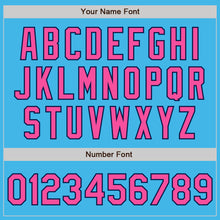 Загрузить изображение в средство просмотра галереи, Custom Sky Blue Pinstripe Pink-Navy Authentic Fade Fashion Baseball Jersey