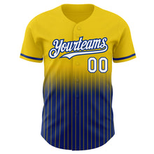 Загрузить изображение в средство просмотра галереи, Custom Yellow Pinstripe White-Royal Authentic Fade Fashion Baseball Jersey