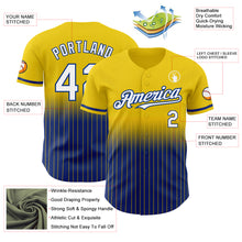 Загрузить изображение в средство просмотра галереи, Custom Yellow Pinstripe White-Royal Authentic Fade Fashion Baseball Jersey