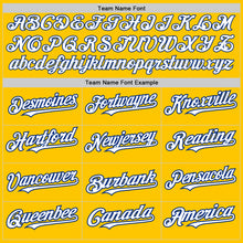 Загрузить изображение в средство просмотра галереи, Custom Yellow Pinstripe White-Royal Authentic Fade Fashion Baseball Jersey