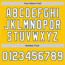 Загрузить изображение в средство просмотра галереи, Custom Yellow Pinstripe White-Royal Authentic Fade Fashion Baseball Jersey