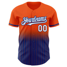 Загрузить изображение в средство просмотра галереи, Custom Orange Pinstripe White-Royal Authentic Fade Fashion Baseball Jersey