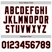 Laden Sie das Bild in den Galerie-Viewer, Custom White Pinstripe Black-Red Authentic Fade Fashion Baseball Jersey