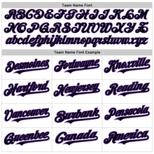 Laden Sie das Bild in den Galerie-Viewer, Custom White Pinstripe Black-Purple Authentic Fade Fashion Baseball Jersey