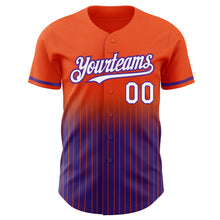 Charger l'image dans la galerie, Custom Orange Pinstripe White-Purple Authentic Fade Fashion Baseball Jersey