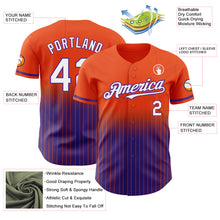 Charger l'image dans la galerie, Custom Orange Pinstripe White-Purple Authentic Fade Fashion Baseball Jersey