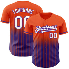 Charger l'image dans la galerie, Custom Orange Pinstripe White-Purple Authentic Fade Fashion Baseball Jersey