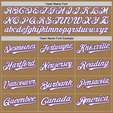 Charger l'image dans la galerie, Custom Old Gold Pinstripe White-Purple Authentic Fade Fashion Baseball Jersey