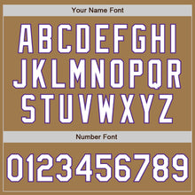 Charger l'image dans la galerie, Custom Old Gold Pinstripe White-Purple Authentic Fade Fashion Baseball Jersey