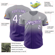 Charger l'image dans la galerie, Custom Gray Pinstripe White-Purple Authentic Fade Fashion Baseball Jersey