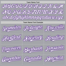 Charger l'image dans la galerie, Custom Gray Pinstripe White-Purple Authentic Fade Fashion Baseball Jersey