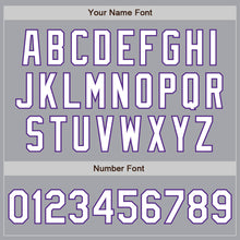 Charger l'image dans la galerie, Custom Gray Pinstripe White-Purple Authentic Fade Fashion Baseball Jersey