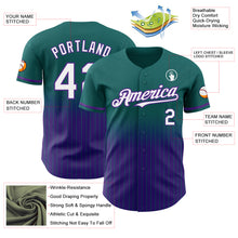 Charger l'image dans la galerie, Custom Teal Pinstripe White-Purple Authentic Fade Fashion Baseball Jersey