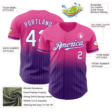 Charger l'image dans la galerie, Custom Pink Pinstripe White-Purple Authentic Fade Fashion Baseball Jersey