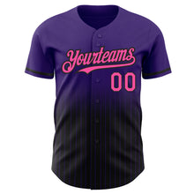 Charger l'image dans la galerie, Custom Purple Pinstripe Pink-Black Authentic Fade Fashion Baseball Jersey