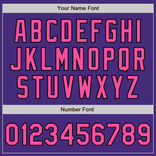 Charger l'image dans la galerie, Custom Purple Pinstripe Pink-Black Authentic Fade Fashion Baseball Jersey