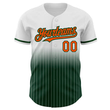 Загрузить изображение в средство просмотра галереи, Custom White Pinstripe Orange-Green Authentic Fade Fashion Baseball Jersey