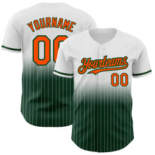 Загрузить изображение в средство просмотра галереи, Custom White Pinstripe Orange-Green Authentic Fade Fashion Baseball Jersey