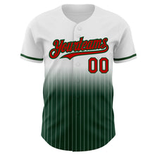 Загрузить изображение в средство просмотра галереи, Custom White Pinstripe Red-Green Authentic Fade Fashion Baseball Jersey
