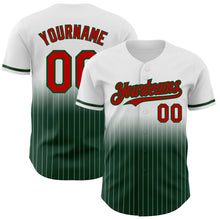 Загрузить изображение в средство просмотра галереи, Custom White Pinstripe Red-Green Authentic Fade Fashion Baseball Jersey