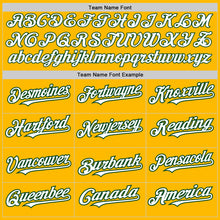 Load image into Gallery viewer, Custom Gold Pinstripe White-Green Authentic Fade Fashion Baseball Jersey