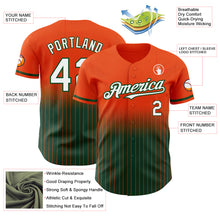 Load image into Gallery viewer, Custom Orange Pinstripe White-Green Authentic Fade Fashion Baseball Jersey