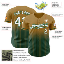 Charger l'image dans la galerie, Custom Old Gold Pinstripe White-Green Authentic Fade Fashion Baseball Jersey