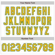 Load image into Gallery viewer, Custom White Pinstripe Gold-Kelly Green Authentic Fade Fashion Baseball Jersey