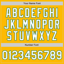 Загрузить изображение в средство просмотра галереи, Custom Gold Pinstripe White-Kelly Green Authentic Fade Fashion Baseball Jersey