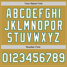 Charger l'image dans la galerie, Custom Old Gold Pinstripe White-Kelly Green Authentic Fade Fashion Baseball Jersey