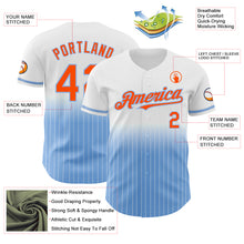 Charger l'image dans la galerie, Custom White Pinstripe Orange-Light Blue Authentic Fade Fashion Baseball Jersey