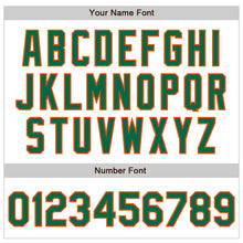 Load image into Gallery viewer, Custom White Pinstripe Kelly Green-Orange Authentic Fade Fashion Baseball Jersey