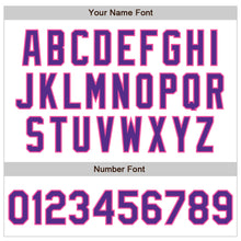 Load image into Gallery viewer, Custom White Pinstripe Purple-Pink Authentic Fade Fashion Baseball Jersey