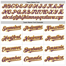 Load image into Gallery viewer, Custom White Pinstripe Purple-Gold Authentic Fade Fashion Baseball Jersey