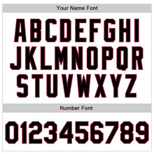 Load image into Gallery viewer, Custom White Pinstripe Black-Crimson Authentic Fade Fashion Baseball Jersey