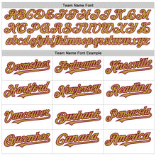 Load image into Gallery viewer, Custom White Pinstripe Old Gold-Crimson Authentic Fade Fashion Baseball Jersey