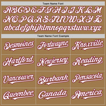 Load image into Gallery viewer, Custom Old Gold Pinstripe White-Crimson Authentic Fade Fashion Baseball Jersey