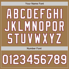 Load image into Gallery viewer, Custom Old Gold Pinstripe White-Crimson Authentic Fade Fashion Baseball Jersey