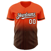 Загрузить изображение в средство просмотра галереи, Custom Orange Pinstripe White-Brown Authentic Fade Fashion Baseball Jersey