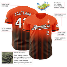 Загрузить изображение в средство просмотра галереи, Custom Orange Pinstripe White-Brown Authentic Fade Fashion Baseball Jersey