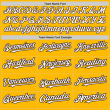 Загрузить изображение в средство просмотра галереи, Custom Gold Pinstripe White-Brown Authentic Fade Fashion Baseball Jersey