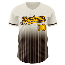 Laden Sie das Bild in den Galerie-Viewer, Custom Cream Pinstripe Gold-Brown Authentic Fade Fashion Baseball Jersey