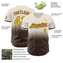 Laden Sie das Bild in den Galerie-Viewer, Custom Cream Pinstripe Gold-Brown Authentic Fade Fashion Baseball Jersey