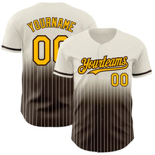 Laden Sie das Bild in den Galerie-Viewer, Custom Cream Pinstripe Gold-Brown Authentic Fade Fashion Baseball Jersey