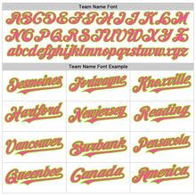 Load image into Gallery viewer, Custom White Pinstripe Pink-Neon Green Authentic Fade Fashion Baseball Jersey
