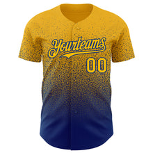 Load image into Gallery viewer, Custom Gold Royal Authentic Fade Fashion Baseball Jersey